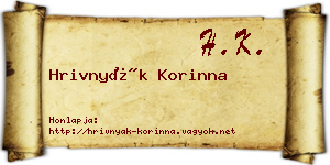 Hrivnyák Korinna névjegykártya